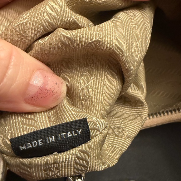 Prada Beige Shoulder Bag with Silver Chain, New - Picture 13 of 17